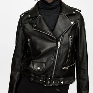 Zara Faux Leather Biker Jacket